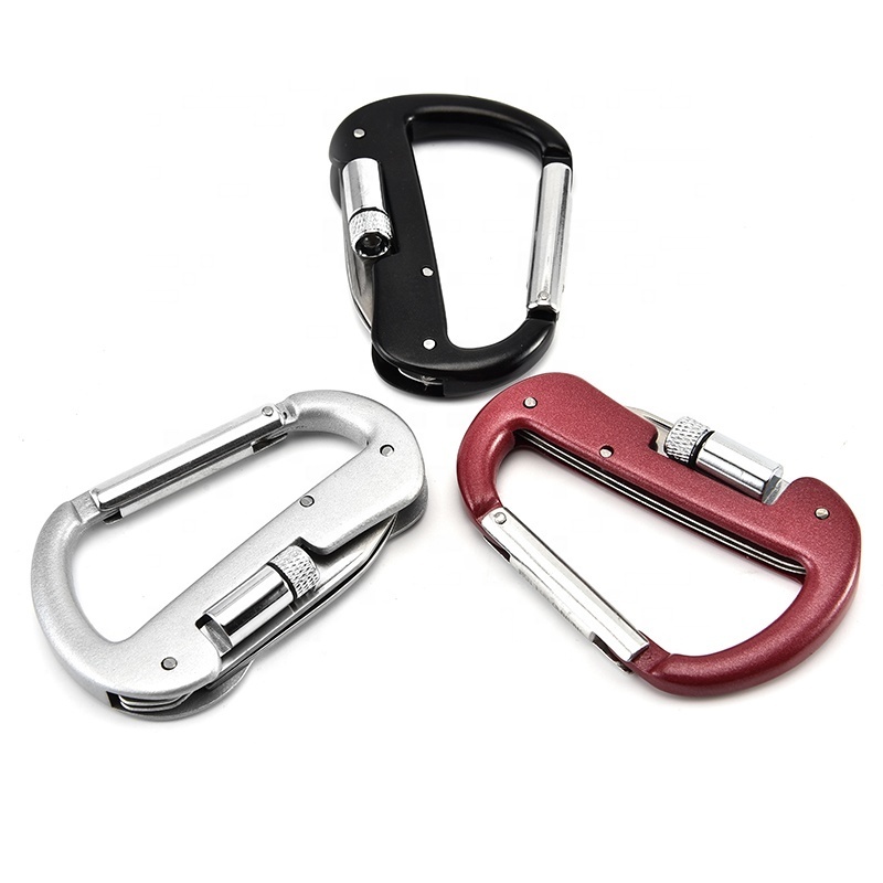 Aluminum Handle Stainless Steel 3-in-1 multi tool   knife multi function Carabiner tool With LED Light