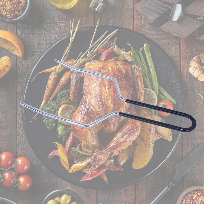 custom Bbq ToolsMeat Fork Stainless Steel Turkey Roast Ham Chicken Carving Forks Poultry Lifters Stainless steel Turkey fork