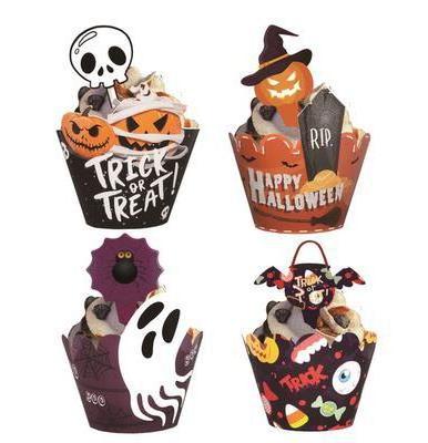 Christmas Halloween Rolled edge cake paper cup Muffin cup Ghost Pumpkin Snowman Santa Claus heat resistant paper holder