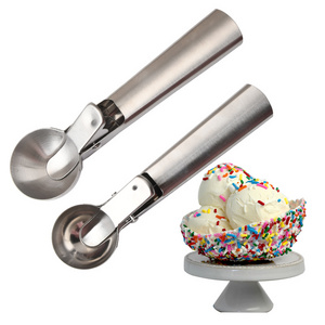 Hot sales Ice Cream Scooper Stainless Steel  Ice cream Spoon Safe Premium Ice Cream Scoop with Trigger