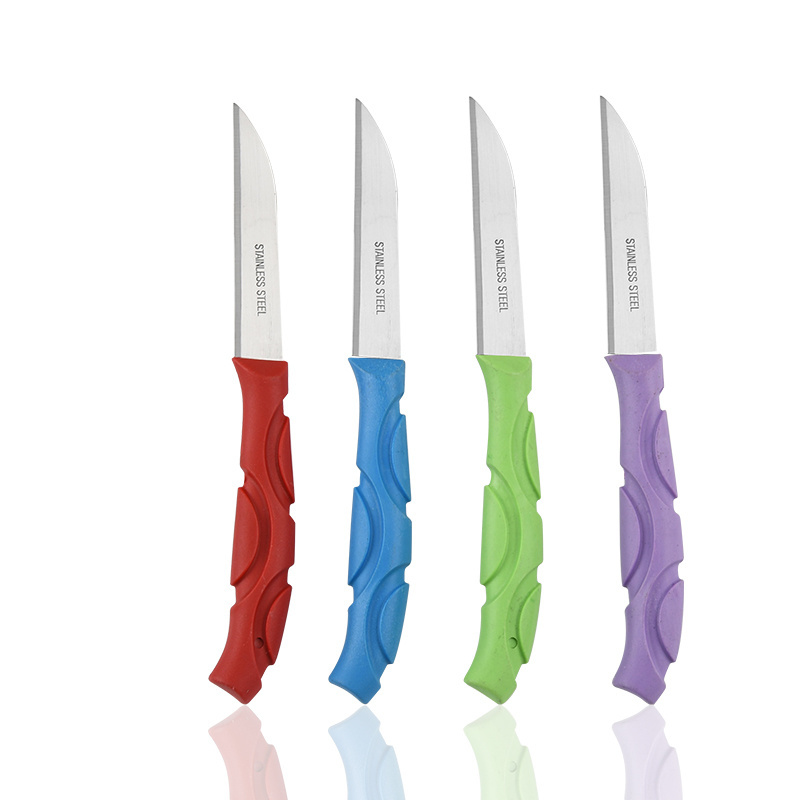 Handle Fruit Kitchen Vegetable Knife Set Small Rainbow Hot Seller Monochrome Stainless Steel Steak Knives  paring knife