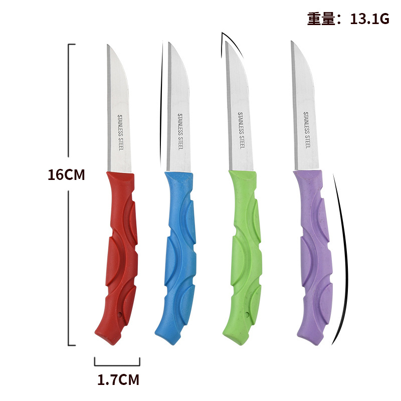 Handle Fruit Kitchen Vegetable Knife Set Small Rainbow Hot Seller Monochrome Stainless Steel Steak Knives  paring knife