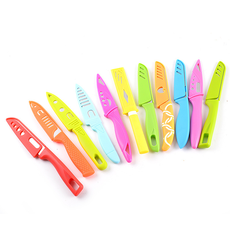 Cheap Fruit Knife with Sheath Paring Knives Peeling Knives Vegetable Cutter Stainless Steel with PP Sheath for Home Use Metal