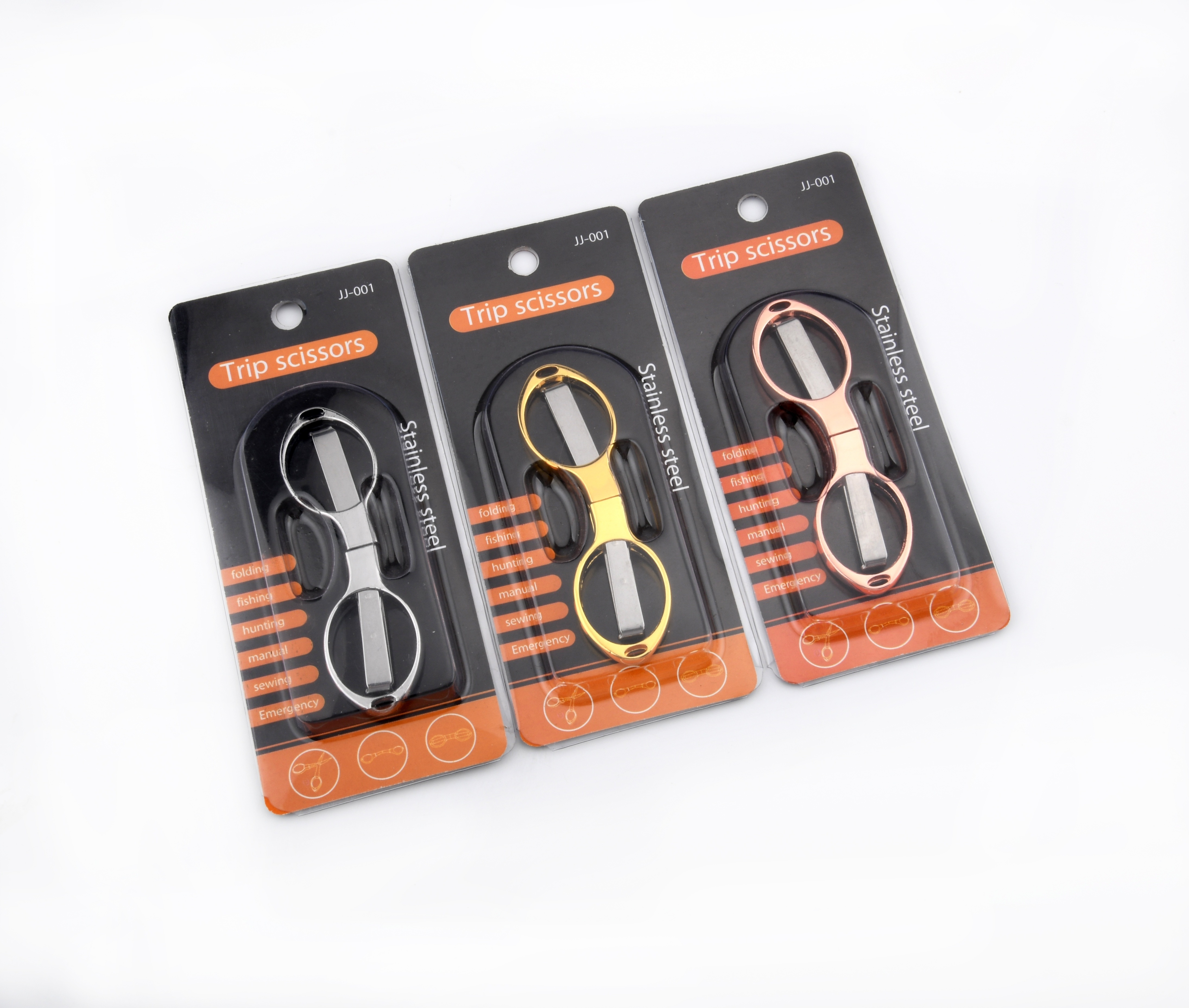 Small Folding Scissors Portable Mini Scissors Stainless Steel Stretch Travelling Cutting Tool