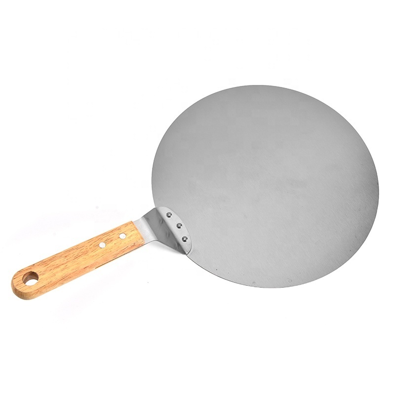 Hot Sale New Kitchen Cooking/ Baking Tool Stainless Steel Round Pizza Cake Shovel With wood Handle