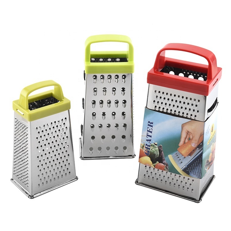 ltifunction  Fruit And Vegetable Grater cutter For Kitchen 4-sided Stainless Steel Cheese Potato Box Grater With Container