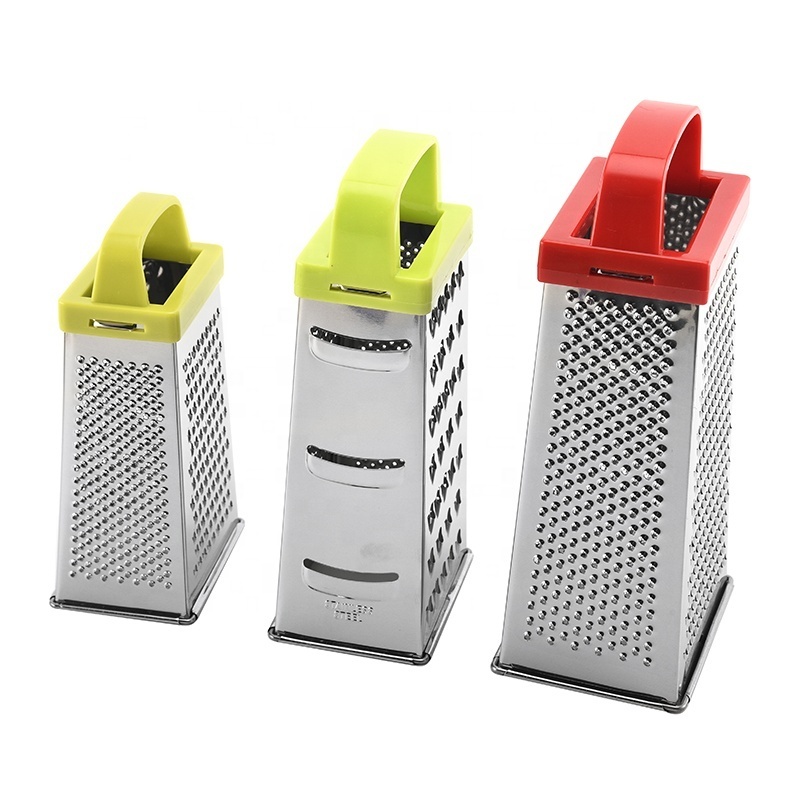 ltifunction  Fruit And Vegetable Grater cutter For Kitchen 4-sided Stainless Steel Cheese Potato Box Grater With Container