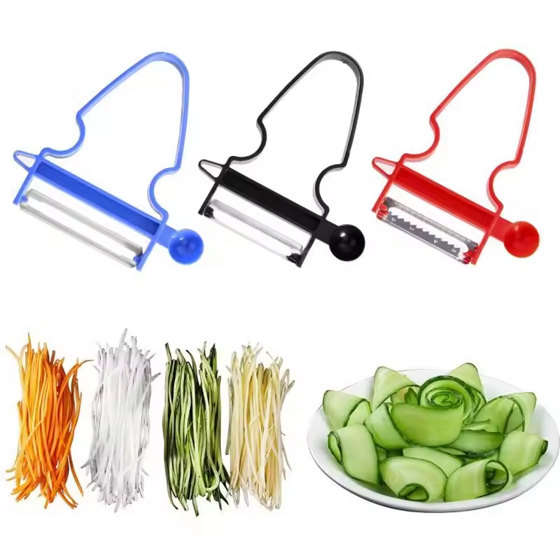 Hot Sale Kitchen Tool Cutter Peeler Vegetable Potato Fruit Slicer Julienne 3pcs Set Magic Trio Peeler Slicer Shredder