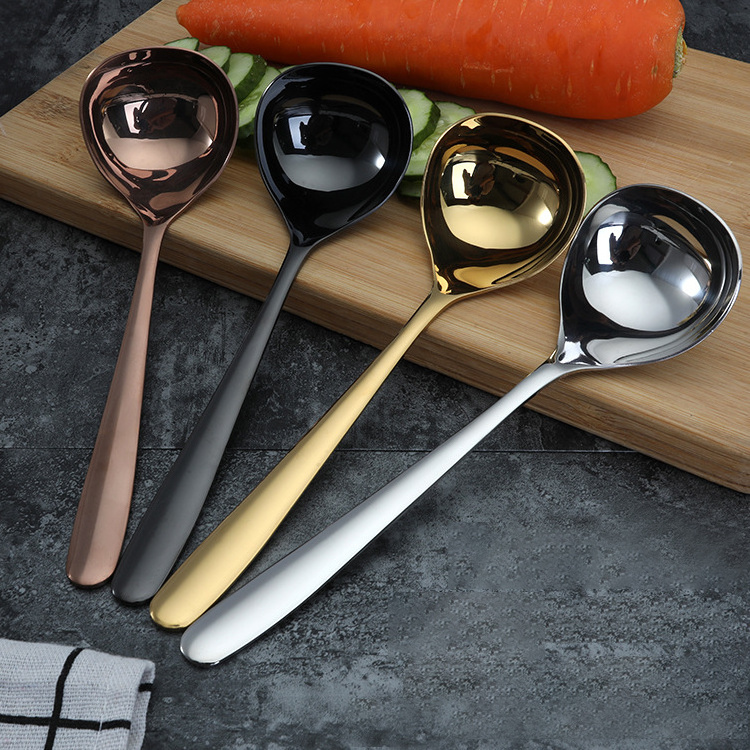 Kitchen Tool Small Soup Spoon Gold Silver Rose-gold Black Stainless steel Small Ladle