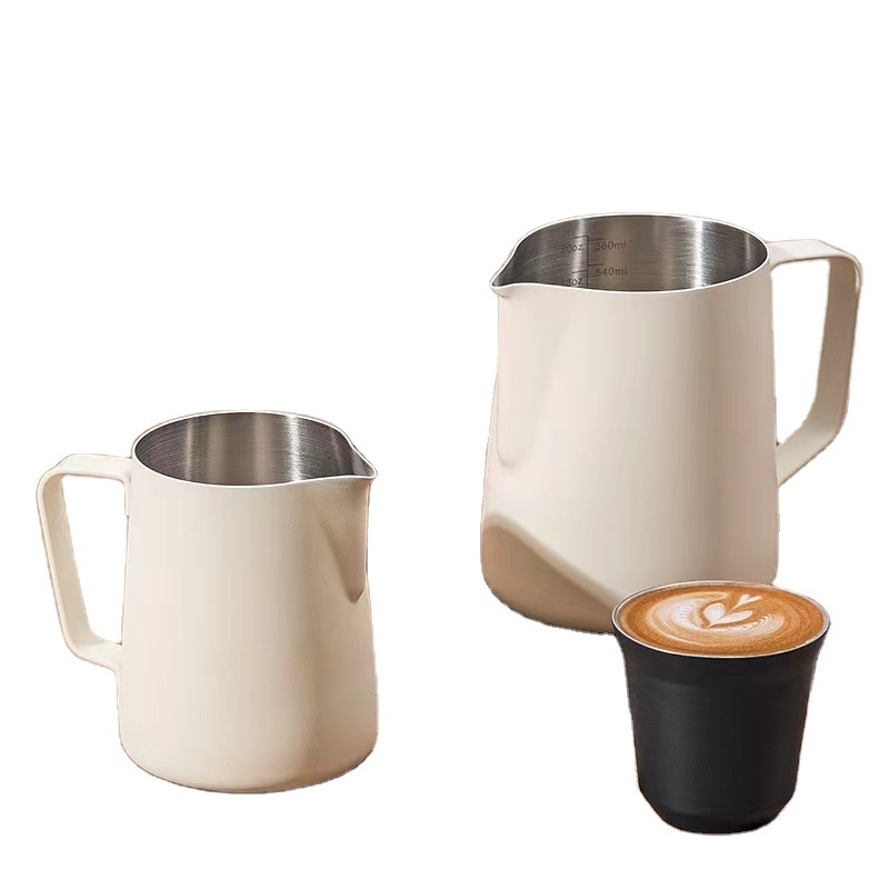 Kitchen Gadgets Latte Art 350ml  Stainless Steel 304 Milk Frothing Pitcher Double-scaled Point Milk Foam Bottle