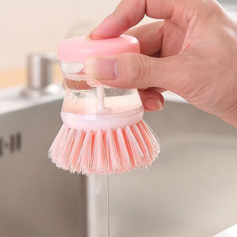 Kitchen Gadgets  Small  Dish Pot Cleaning Tool Liquid Soap Dispenser Plastic Cleaning Brush