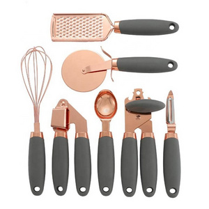 Rose Gold Grater/Can Opener /Peeler/ Pizza Cutter/ Whisk ware/ Garlic Press/ Ice Cream scoop Plated Handle Kitchen Utensils