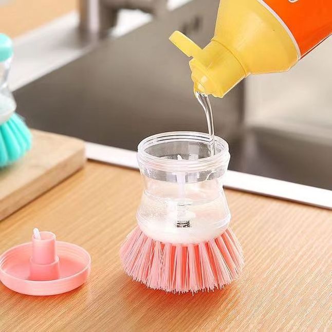 Kitchen Gadgets  Small  Dish Pot Cleaning Tool Liquid Soap Dispenser Plastic Cleaning Brush