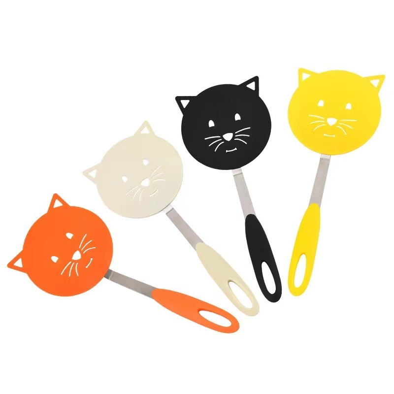 HOT Heat Resistant Cookware Spatula For Fish Egg Pancakes  Cute Cat Shape Non Stick Cooking Nylon Turner