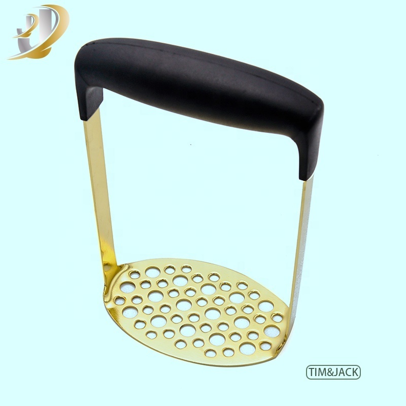 Stainless Steel Hand Plate Food Masher Kitchen Tool Potato Masher  for Avocado, Bean, Vegetable Black