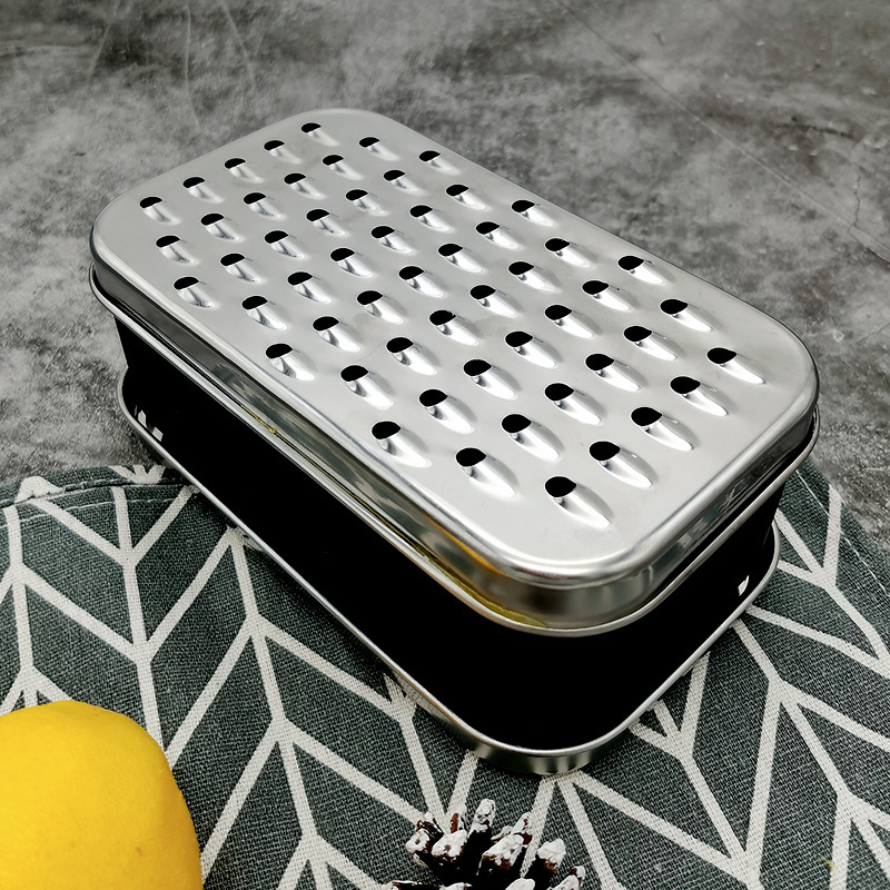 Rose Gold / Gold Vegetable Cheese Box Grater with container Square Grater Ginger  Food Storage Container and Lid