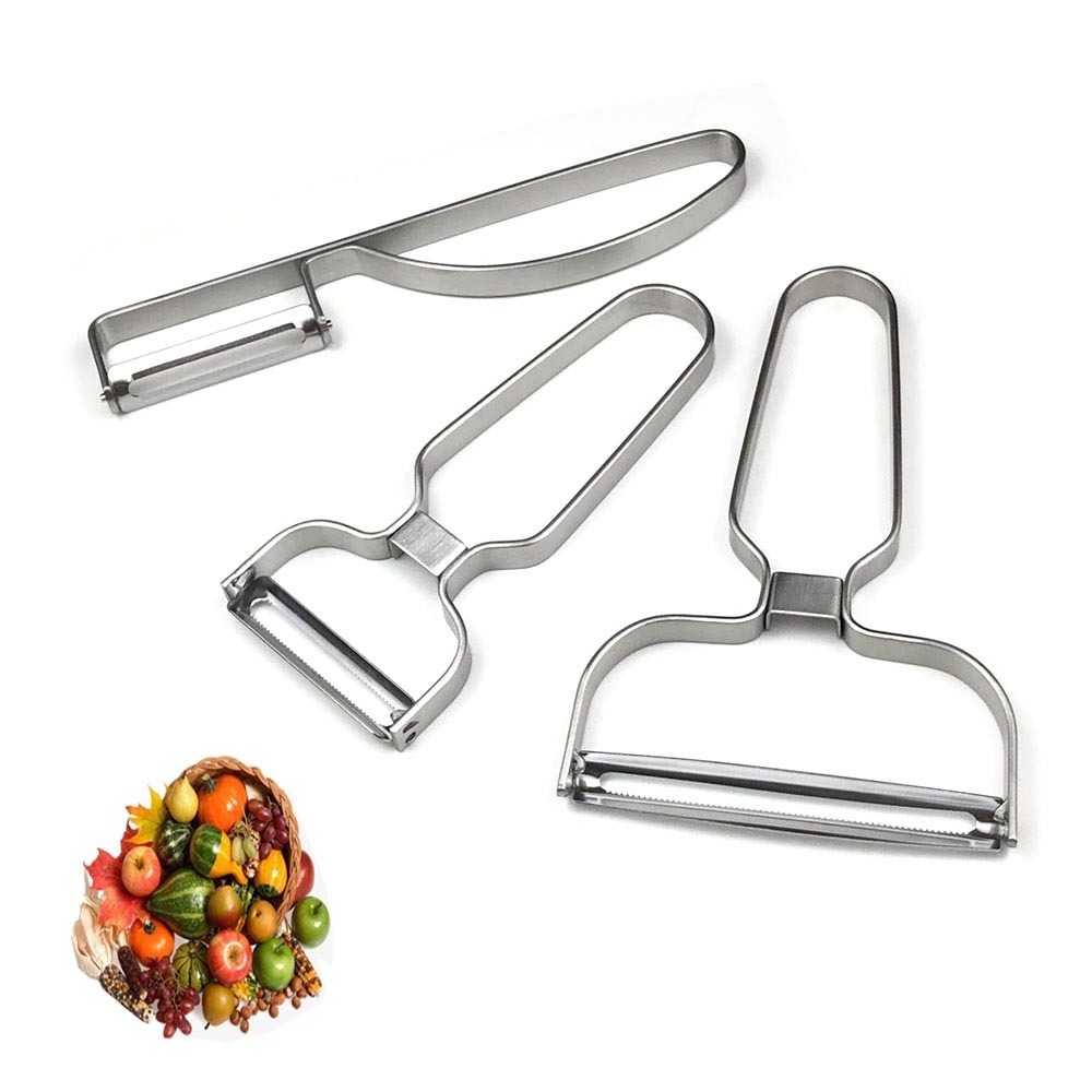 Household Stainless Steel 3 pcs Fruit Vegetable Peeler For Potato Carrot Cucumber Apple