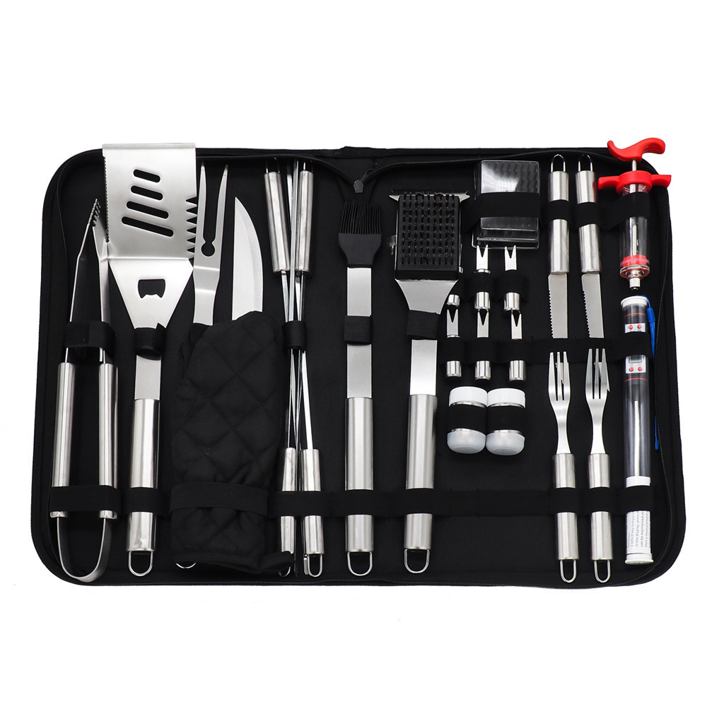 27 Pieces Barbecue Set bbq Tool Combination Tote Set Stainless Steel Grill Set