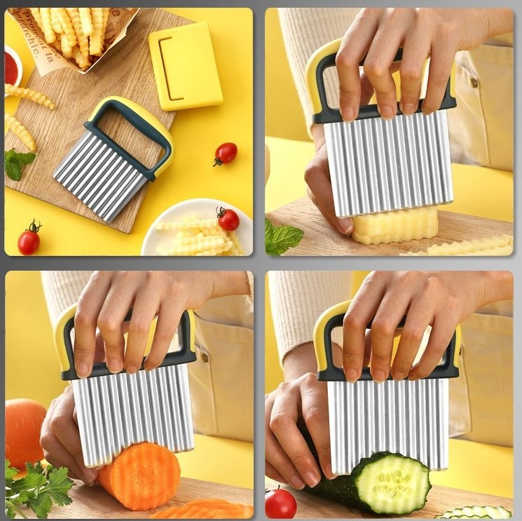 Kitchen Gadgets 2022  innovative stainless steel blade manual potato slicer crinkle cutter