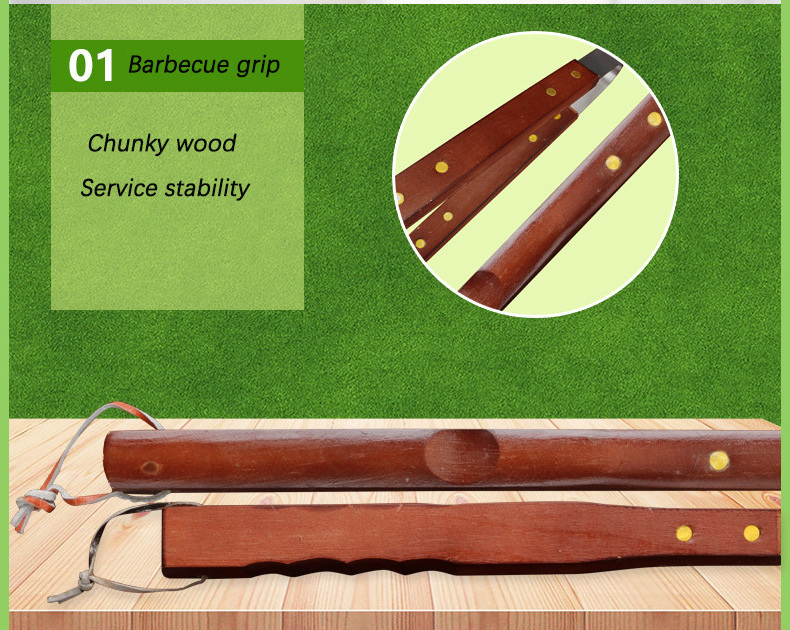 8-piece Wooden Handle Grill Apron Set Multifunctional Barbecue Set Outdoor bbq Tool Combination Set