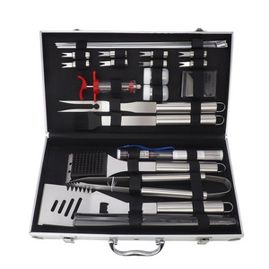 Grill Set 24-piece Outdoor Barbecue Set bbq Seasoning Syringe Thermometer Barbecue Aluminum Box Set