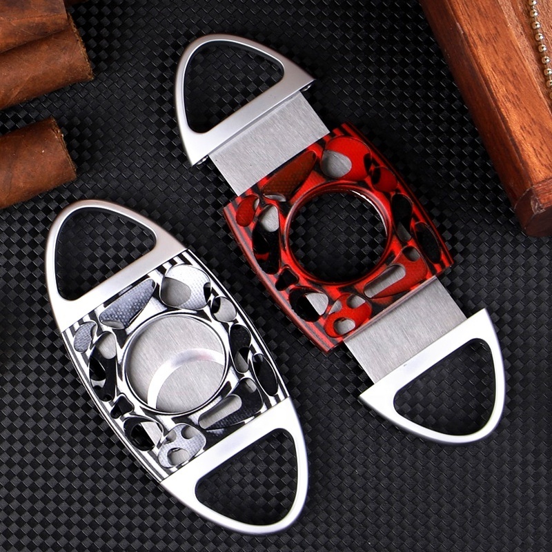 Personalized Luxury 420J2 Stainless steel Cigar Cutter High Quality Cigar Tool Double-edged Cigar Cutter