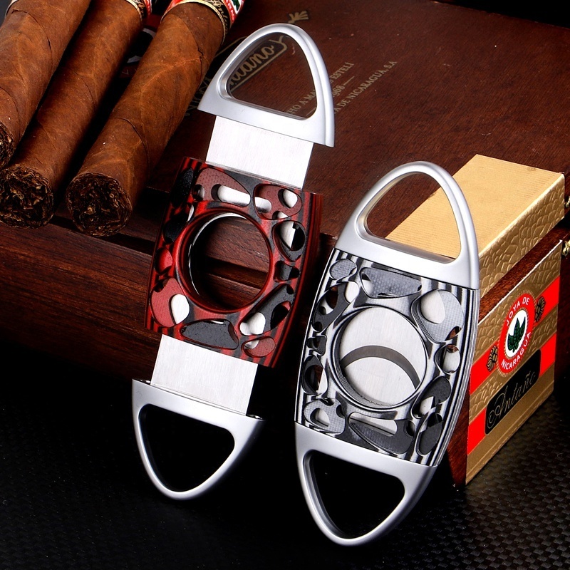 Personalized Luxury 420J2 Stainless steel Cigar Cutter High Quality Cigar Tool Double-edged Cigar Cutter