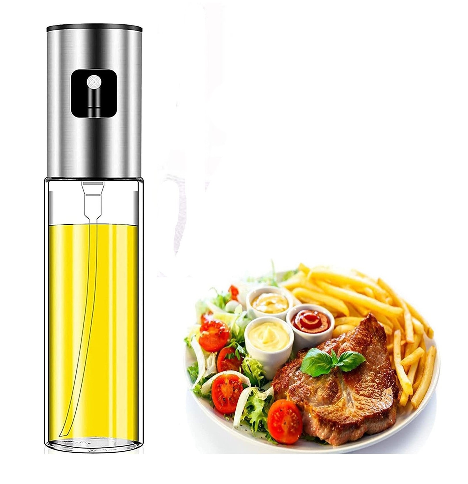 Multifunction Olive Oil Bottle Spray 100ml Oil Spray Bottle for Salad BBQ Kitchen Baking Cooking