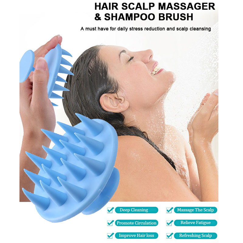 Soft Silicone Shampoo Massage Comb Waterproof Head Health Care Remove Dandruff Hair Washing Brush