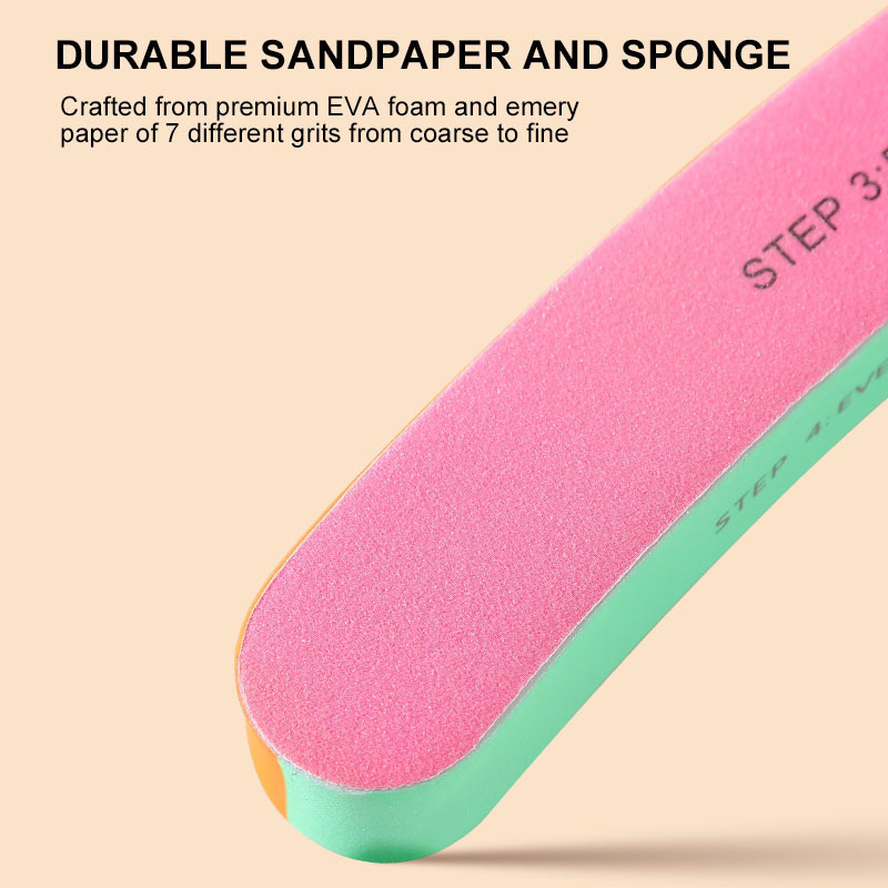 High Quality Manicure Tools Sanding File Block 20/240/600/3000/6000 Grit 7 Ways Nail Polish Shiner Buffer for Shinning Nails