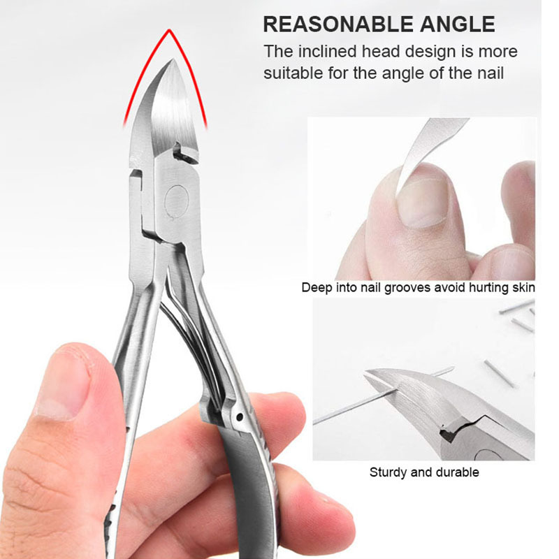 Hot Sale stainless steel nail nipper cuticle cutter pedicure manicure tool single spring toenail clipper sharpening for salon