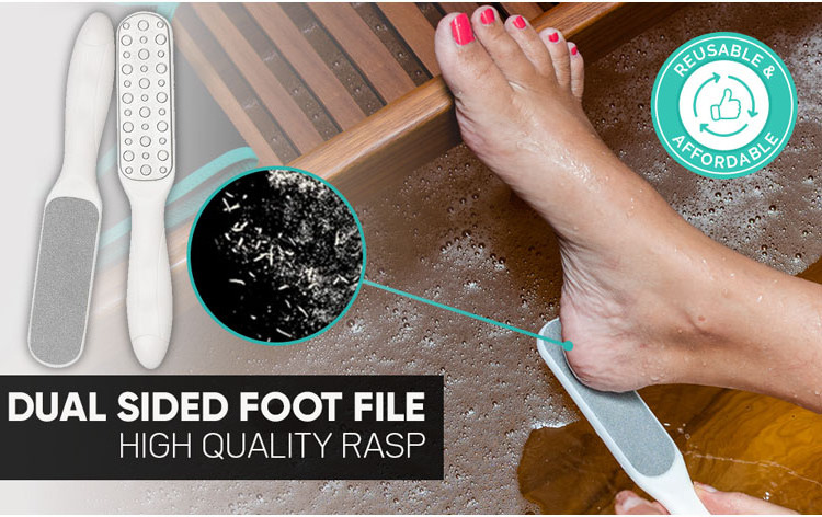 Professional Double side Stainless Steel pedicure Foot file Rasp Callus Dead Skin Remover for Wet and Dry Feet