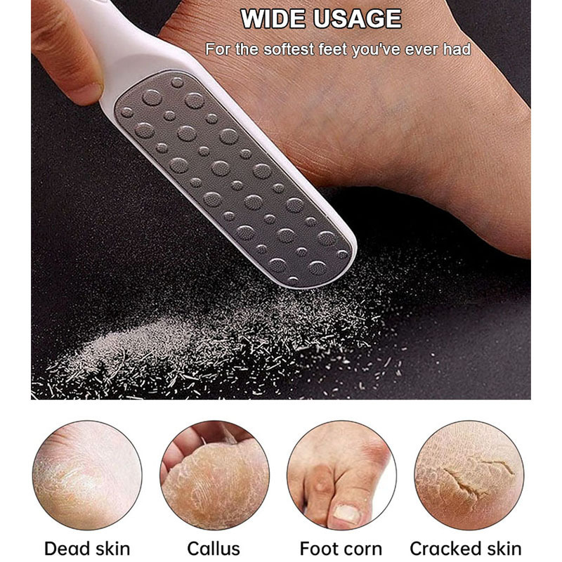 Professional Double side Stainless Steel pedicure Foot file Rasp Callus Dead Skin Remover for Wet and Dry Feet