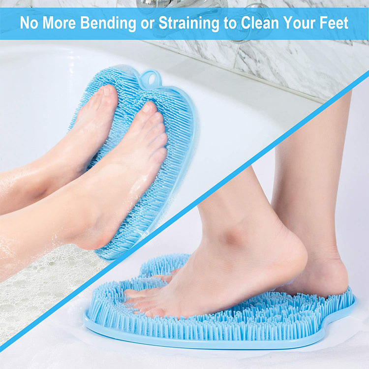 Washable Foot Pad Clean Massage Brush  Eliminate Calluses Dead Skin Shower Non-slip Feet Care Scrubber Mat For Men & Women