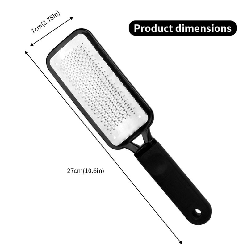 Best feet care pedicure tool plastic handle stainless steel callus remover foot file scraper for remove hard deap skin