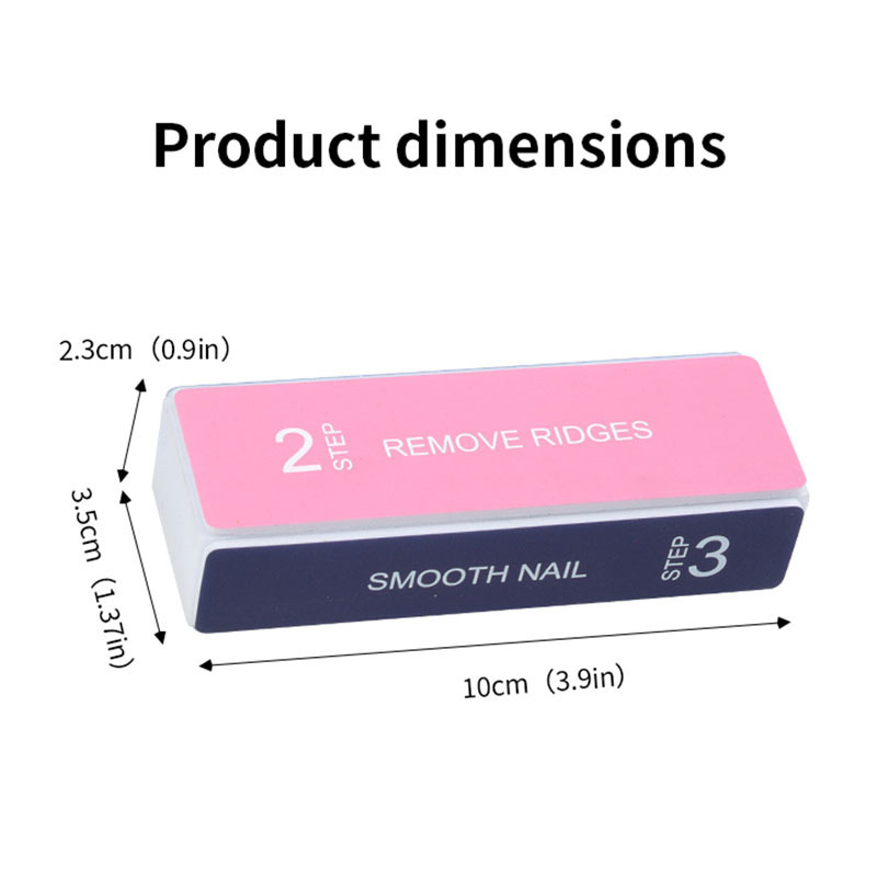 Custom private label small double sides sponge nail file square shape block finger foot matte sanding shiner mini nail buffer