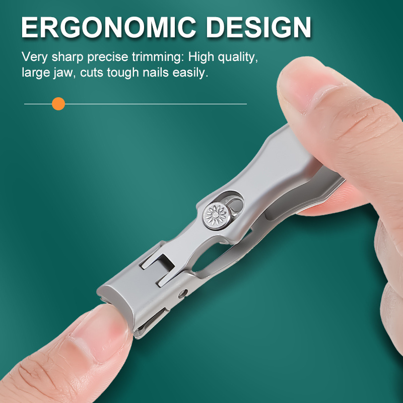 High quality Stainless Steel Nail Clipper Manicure & Pedicure Tools Extra Wide Jaw Opening No Splash Fingernail Toenail Cutter