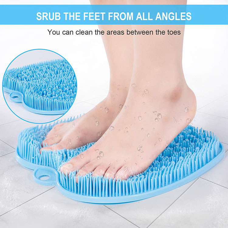 Washable Foot Pad Clean Massage Brush  Eliminate Calluses Dead Skin Shower Non-slip Feet Care Scrubber Mat For Men & Women