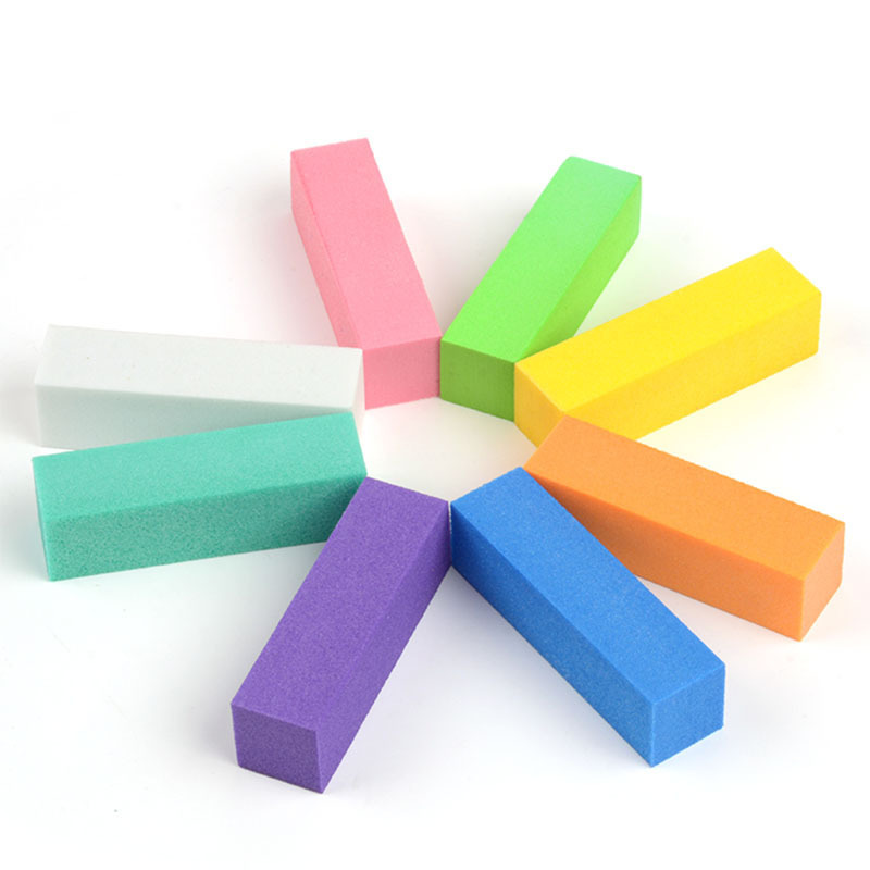 Custom disposable buff and shine sponge mini nails file manicure tool square shape nail shining buffer block