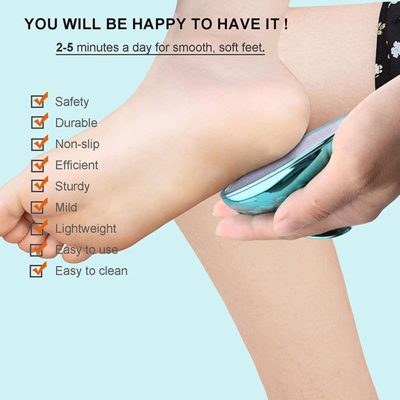 Professional Pedicure Tools Nano Glass Foot File Portable Handheld Callus Remover Gentle Feet Exfoliating Scrubber