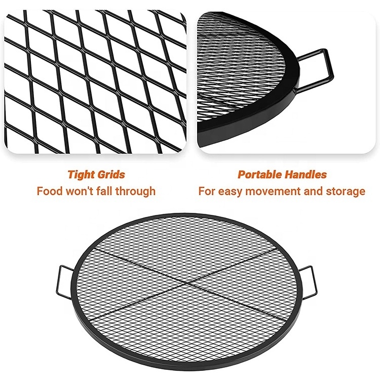 Portable Round Rack Bbq Grills Wire Mesh Mat Stainless Steel Fire Pit Net Cooking Grill Grate