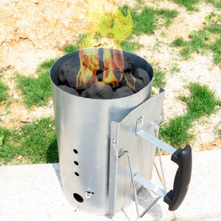 Outdoor Bbq Slow Burning Charcoal Chimney Starter Coal Starter Firelighter Tools Rapidfire Chimney Starter