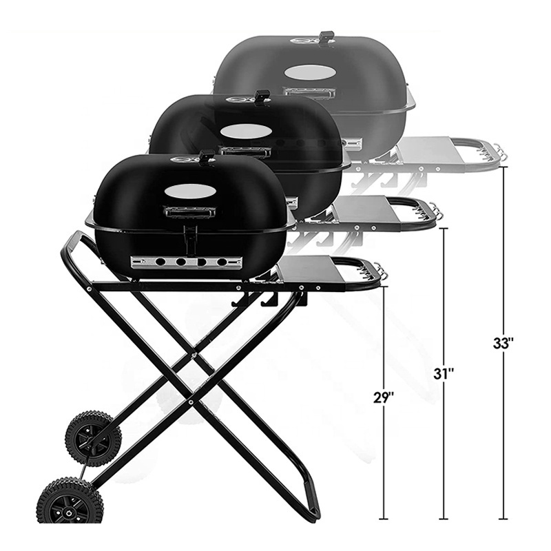 Foldable Yakitori Metal Barrel Charcoal Grill Portable Kebab Grilling Mini Table Grills For Outdoor Camping