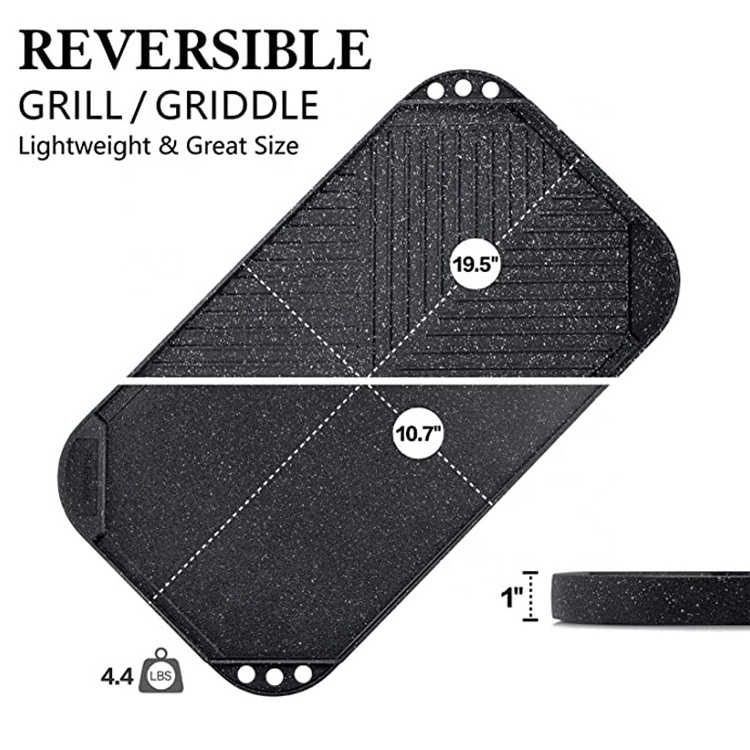 Camping Bbq Nonstick Griddle Grill Pan Pro-Grid Reversible Two Burner Cast Iron Aluminum Griddle Portable Griddles & Grill Pans