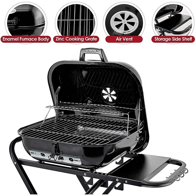 Foldable Yakitori Metal Barrel Charcoal Grill Portable Kebab Grilling Mini Table Grills For Outdoor Camping