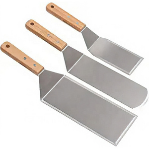 Professional Spatula Set Stainless Steel Pancake Hamburger Turner Griddle Flipper Scraper 4X8 Inch For Bbq Grill Flat Top