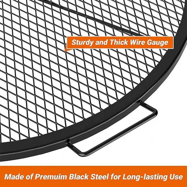 Portable Round Rack Bbq Grills Wire Mesh Mat Stainless Steel Fire Pit Net Cooking Grill Grate