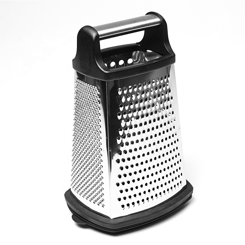 Hot Selling Stainless Steel 4 Sides Kitchen Cheese Grater with Container