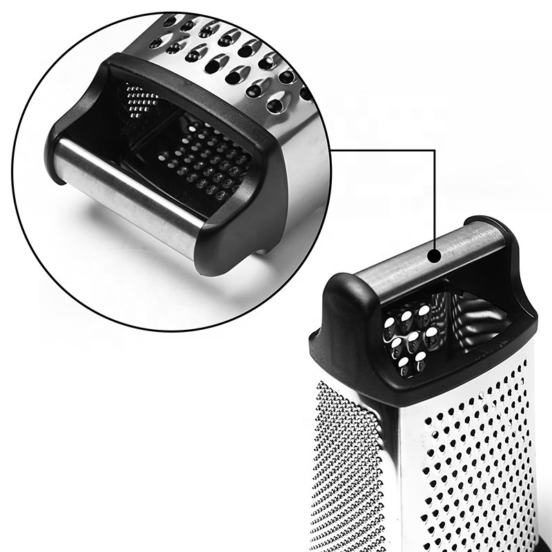 Hot Selling Stainless Steel 4 Sides Kitchen Cheese Grater with Container