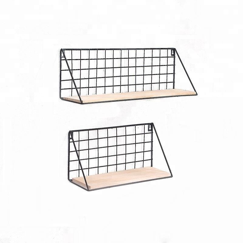 OEM 550-90  newest wall mounted grid hanging decor wire storage shelf for living room bedroom